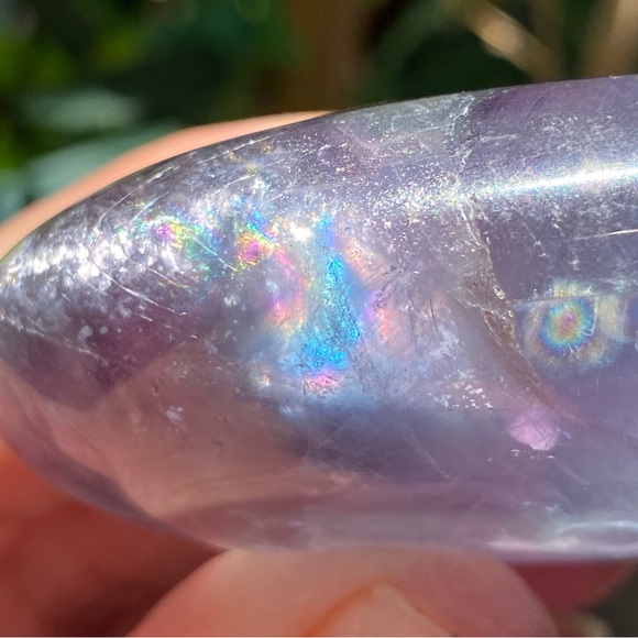 Giant Rainbow Fluorite Palm Stone - Picture 8 of 15